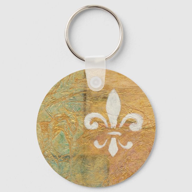 Llavero Fleur De Lis Pastel White Original Art (Anverso)