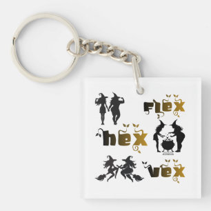 Llavero Flex. Hex. Vex. Brujas con Positividad Corporal y 