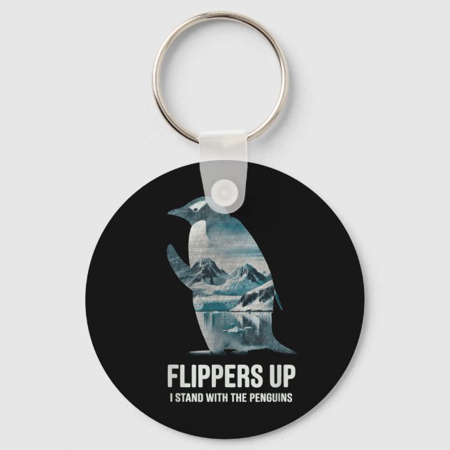 Llavero Flippers De Pingüino Gracioso Me Pongo Con El Ping (Anverso)