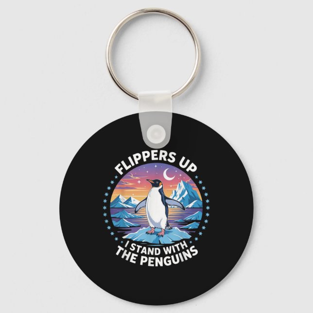 Llavero Flippers De Pingüino Gracioso Me Pongo Con El Ping (Anverso)