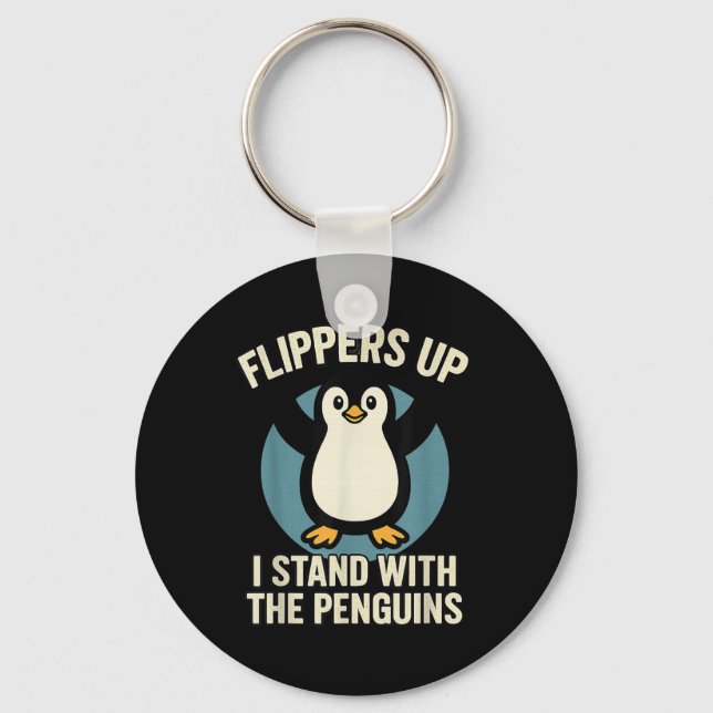 Llavero Flippers De Pingüino Gracioso Me Pongo Con El Ping (Anverso)