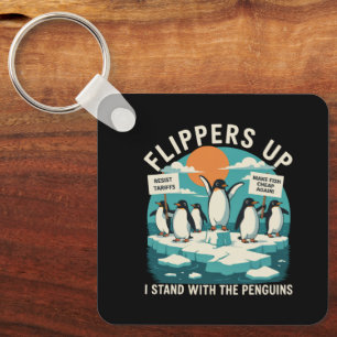 Llavero Flippers Up I Stand With Penguins Funny Resist
