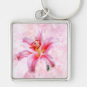 Llavero Flor acuarela de Stargazer Lily - wb 01