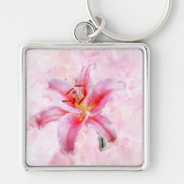 Llavero Flor acuarela de Stargazer Lily - wb 01 (Frente)