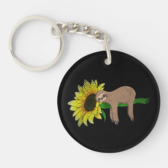 Llavero Flor amarilla girasol Sleepe animal amante Wildli (Frente)