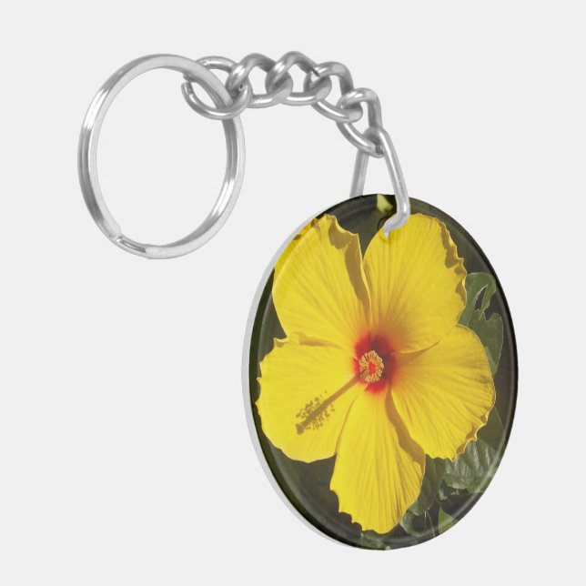 Llavero Flor amarilla hibiscus (Frente Izquierda)