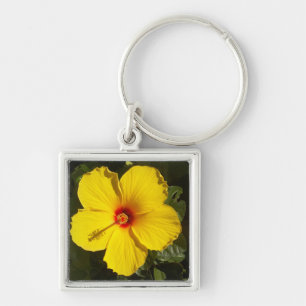 Llavero Flor amarilla hibiscus