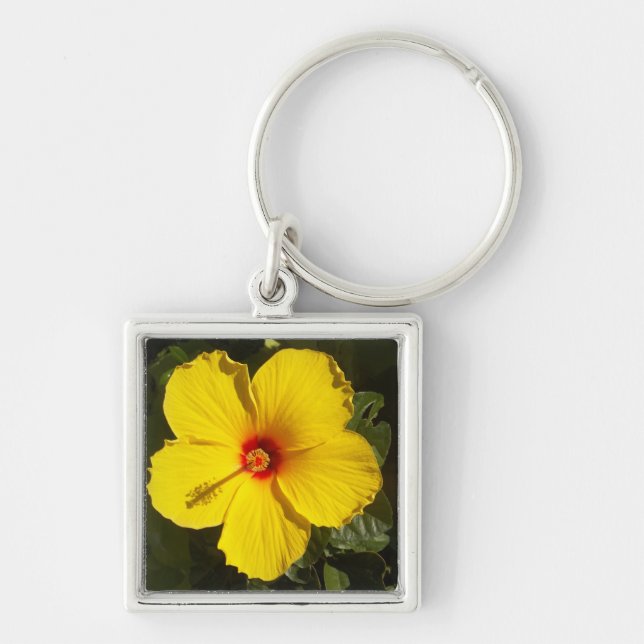 Llavero Flor amarilla hibiscus (Frente)