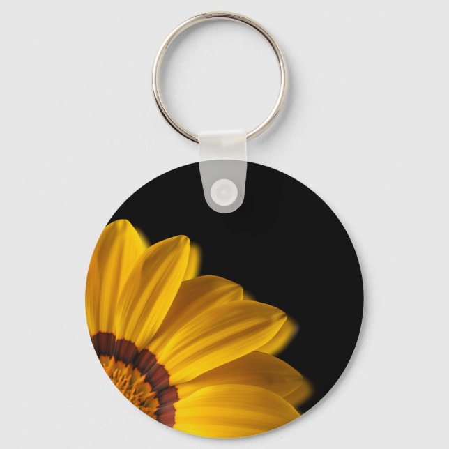 Llavero Flor amarilla sobre fondo negro (Anverso)