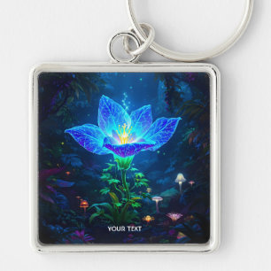 Llavero Flor azul bioluminiscente