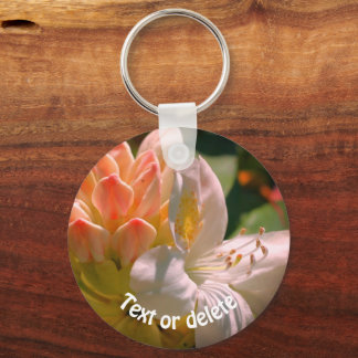 Llavero Flor azul blanca personalizada