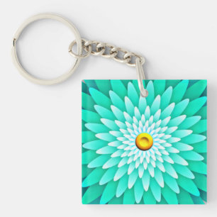 Llavero Flor azul Mandala-68566