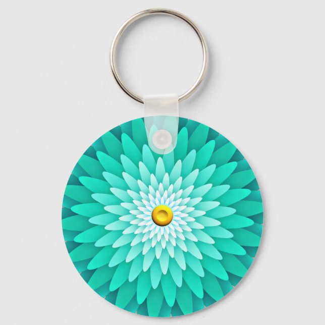 Llavero Flor azul Mandala-68566 (Anverso)