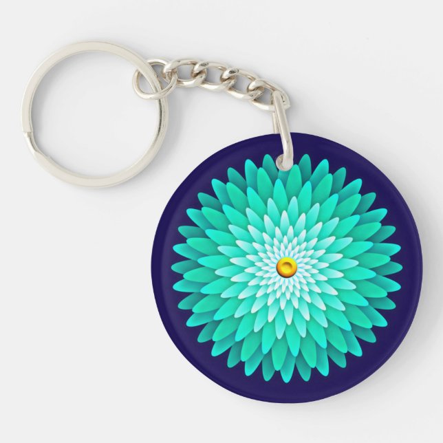 Llavero Flor azul Mandala-68566 (Frente)