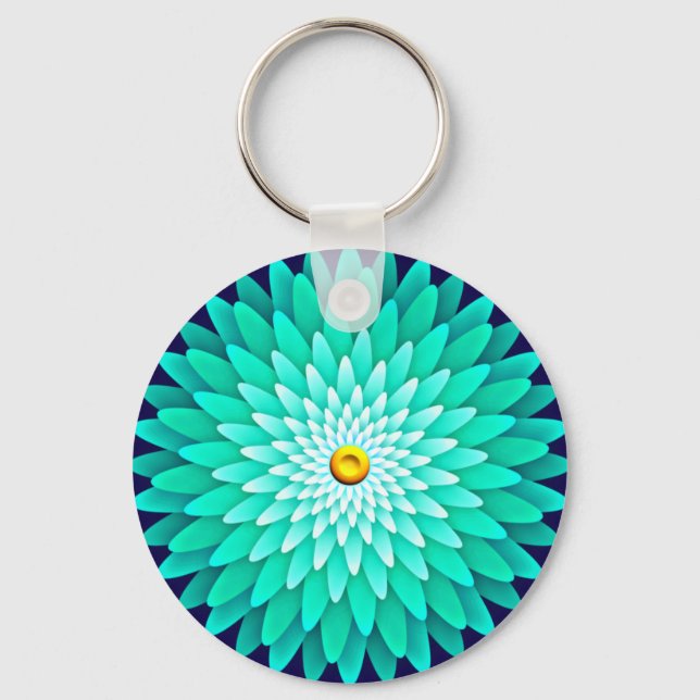 Llavero Flor azul Mandala-68566 (Anverso)