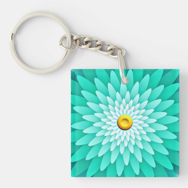 Llavero Flor azul Mandala-68566 (Frente)