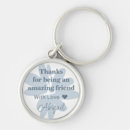 Llavero Flor azul moderna Gracias a la cadena de regalos