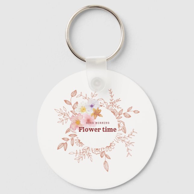 Llavero | Flor Botánica Llave Time (Anverso)