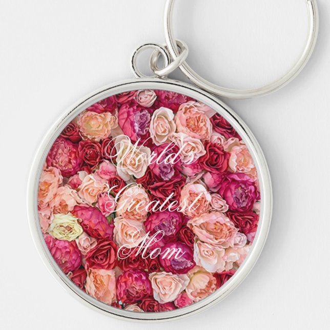 Llavero Flor Bouquet Rojo Roses Roses Roses Floral Keychai (Frente)