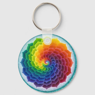 Llavero Flor brillante, alegre del arco iris