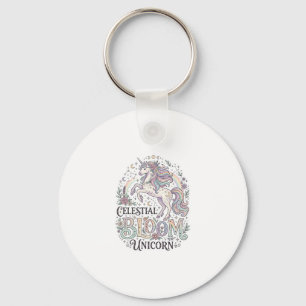Llavero Flor Celestial Unicornio Unicornio Tipografía Vect