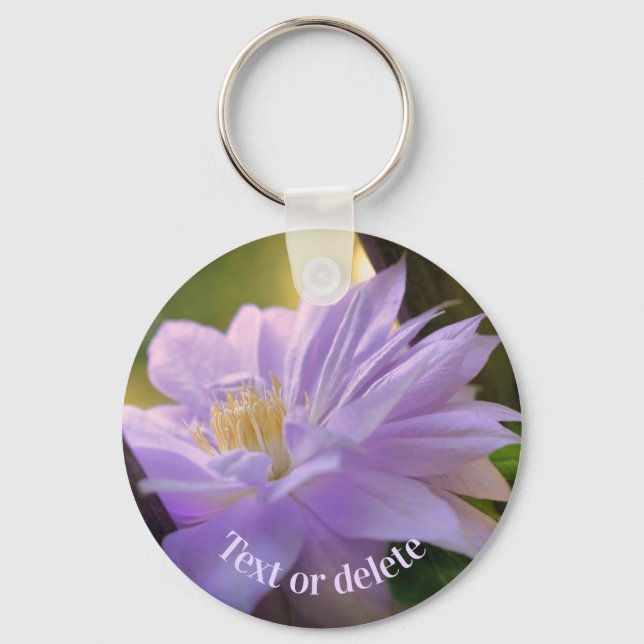 Llavero Flor Clematis estampada personalizada (Anverso)
