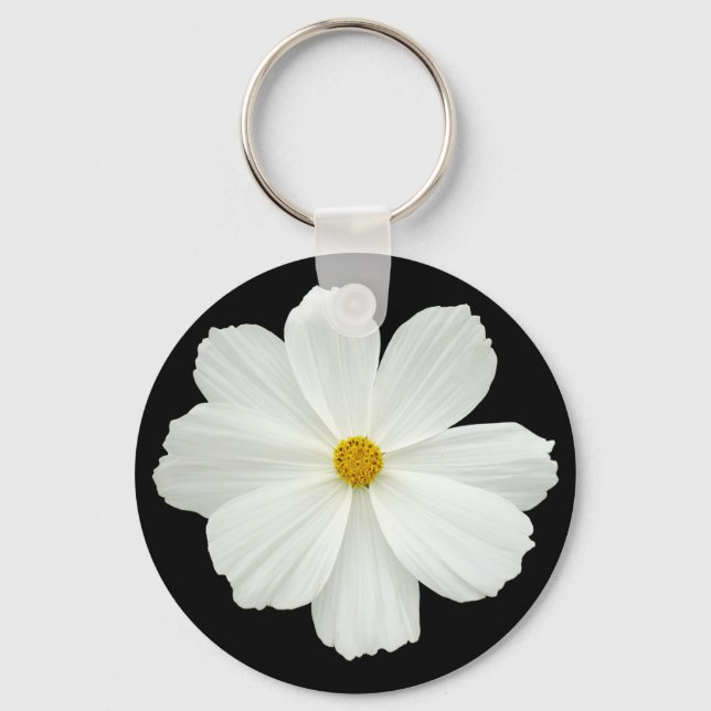 Llavero Flor Cosmos Blanco (Anverso)
