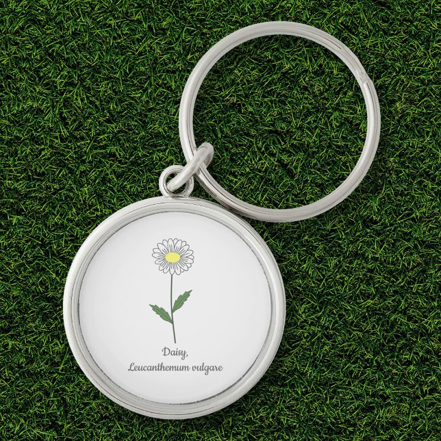 Llavero Flor Daisy Pastel Botánica (Botanical Daisy Flower Keychain)