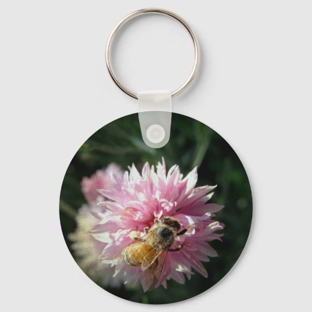 Llavero Flor de abeja y rosa (Anverso)