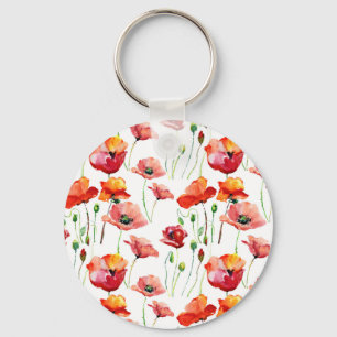 Llavero Flor De Adormidera: Sencillo Fondo Sin Marea.