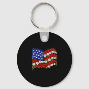 Llavero Flor de amapola roja bandera americana conmemoraci