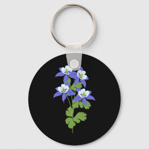 Llavero Flor de Aquilegia de Colorado Flor Silvestre Natur