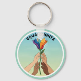 Llavero Flor de Arcoíris de Igualdad de Derechos – Diversi