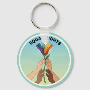 Llavero Flor de Arcoíris de Igualdad de Derechos – Diversi