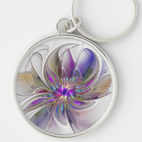 Flor de arte fractal enérgica y colorida