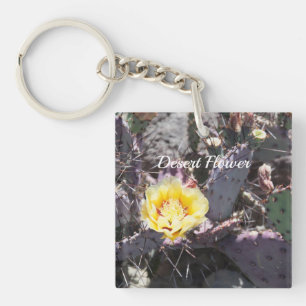 Llavero Flor de cactus amarillo en primavera