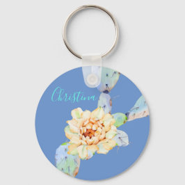 Llavero Flor de cactus flor del desierto acuarela