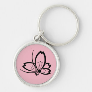 Llavero Flor de cerezo sombreada en forma de mariposa