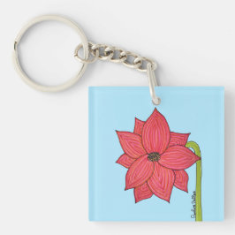Llavero Flor de Estrella Roja