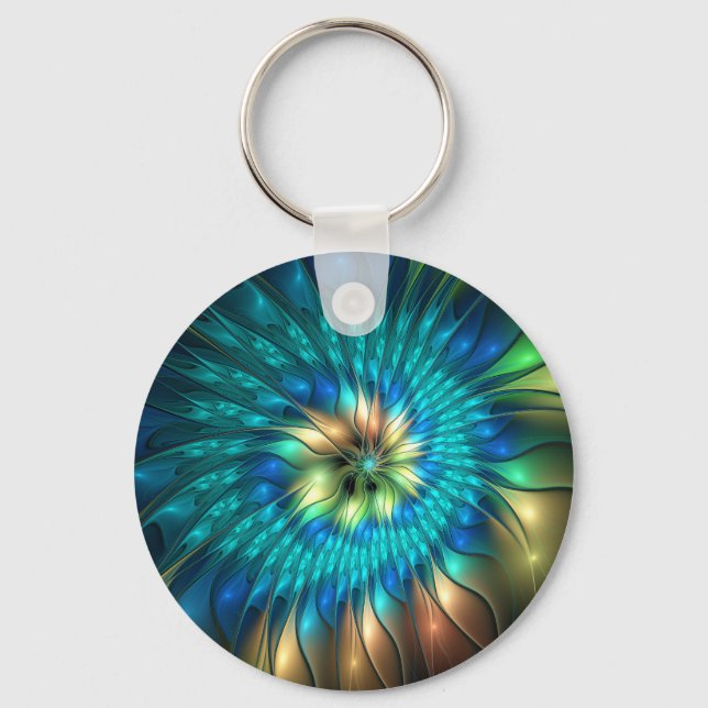 Llavero Flor de fantasía luminosa, fragancia abstracta col (Anverso)