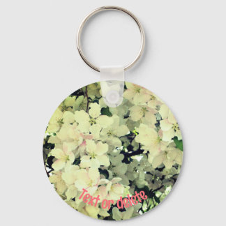 Llavero Flor de flores blancas personalizadas