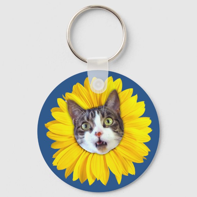 Llavero "Flor de gato" Amarillo Lol Funny Keychain (Anverso)