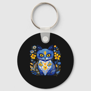 Llavero Flor de gato ucraniana vintage bandera ucraniana V