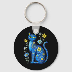 Llavero Flor de gato ucraniana vintage bandera ucraniana V