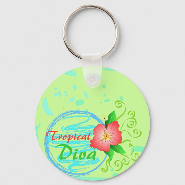 Llavero Flor de Hibiscus - Keychain (Anverso)