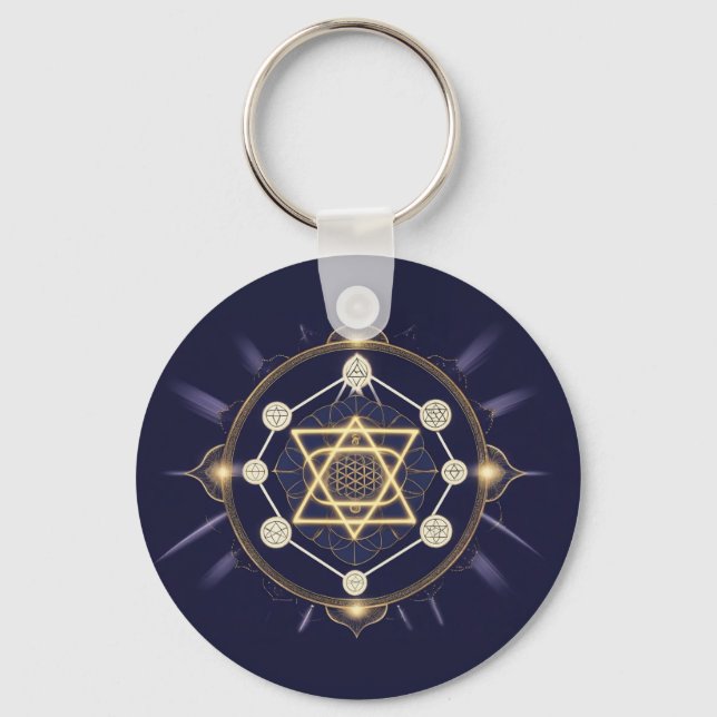 Llavero Flor de Infinito — Geometría Sagrada Celestial (Anverso)