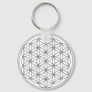 Llavero Flor de la vida (blanco y negro)