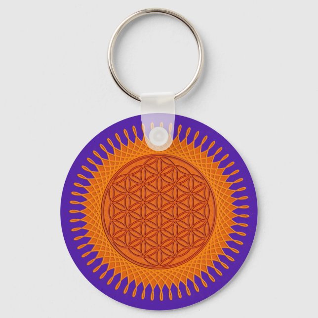 Llavero Flor De La Vida / diseño soleado (Anverso)