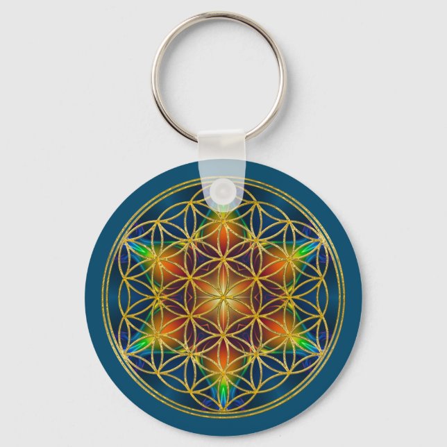 Llavero FLOR DE LA VIDA - Flor Fractal 1 (Anverso)