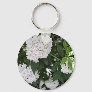 Llavero Flor de Laurel de Montaña Blanca con Forma de Estr